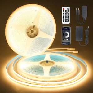 Tira de LED COB de 320 LED/3 m, 24 V, 8 mm, Flexible, Blanco Cálido, Blanco Frío, con Control Remoto, Suministro de Fábrica - Product Image 1