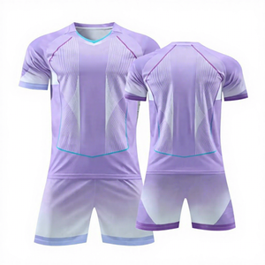Maillot de football pour homme, manches courtes, col en V, impression sublimée, couleur unie, respirant, anti-transpiration, polyester, uniforme de haute qualité - Product Image 6