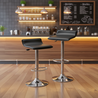 Tabourets de bar modernes et minimalistes en cuir, chaise de comptoir pivotante et réglable en métal à pieds hauts, tabouret de bar commercial