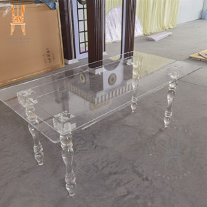 Bàn Ăn Hình Chữ Nhật Acrylic Trong Suốt Bán Chạy Dành Cho Đám Cưới - Product Image 1