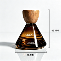 Flacon de parfum unique 50 ml en verre ambré conique, boîte personnalisée, OEM ODM, logo personnalisé, flacon de parfum vide avec vaporisateur