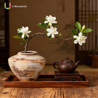 Vase en résine rétro vieilli, style Wabi Sabi texturé, poterie rustique pour fleurs, décoration de table et ornement pour la maison