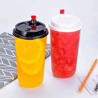 Gobelet à café jetable en PP rigide transparent givré en forme de U de 12 oz, 16 oz, 24 oz avec logo personnalisé pour les boissons à bulles et les boissons chaudes/froides