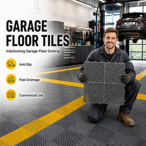 Dalles de sol en WPC écologiques, imperméables, pour <span class=keywords><strong>garage</strong></span> extérieur, lavage de voitures, 18 mm, sol en grille à emboîtement robuste pour la réparation automobile - Product Image 1