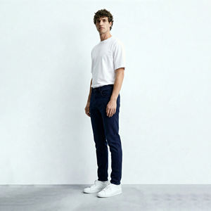 Pantalones Vaqueros Azul Oscuro Ajustados de Moda para <span class=keywords><strong>Hombre</strong></span> 2026, Pantalones de Mezclilla Suaves de Alta Elasticidad, Clásicos, Casuales, de Negocios, Diarios, Ajustados - Product Image 3