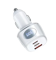 NOUVEAU Chargeur Super Rapide 30W pour iPhone avec Prise Allume-Cigare Type-C PD QC3.0, LED et Personnalisation du Logo