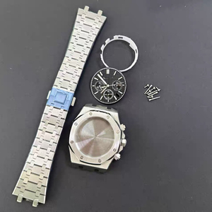 Nuevas piezas de reloj Mod, caja de acero inoxidable de 41 mm, juego de brazalete con cristal de zafiro, compatible con movimiento VK63 para esfera de 31,8 mm - Product Image 1