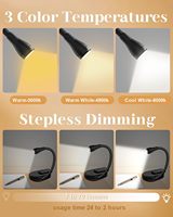 Lampe de bureau LED flexible et réglable Tsinye pour la protection des yeux, lampe de lecture pour le travail au bureau, lampe de bureau à clip LED pour la chambre à coucher