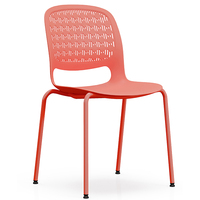Chaise en plastique empilable de qualité commerciale, ergonomique et confortable, avec assise en PP, base en acier durable, design moderne, pour la maison et les salles de conférence
