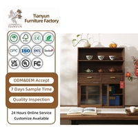 Massives Buchsbaumholz Umweltfreundliches Modernes Esszimmer-Sideboard Tischplatte Regal Aufbewahrungsschrank