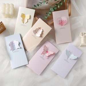 3D Butterfly Greenting Card con Bow Christmas Tarjetas de felicitación Año Nuevo Best Wishes Heart Tarjeta de felicitación - Product Image 3