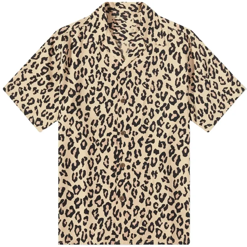 customization leopard print light weight casual wear hawaiian shirt men's summer beach wear shirt