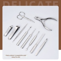 Ensemble de coupe-ongles en acier inoxydable Longhui, 10 pièces, kit de manucure pour usage domestique, comprenant des pinces à bec d'aigle, ensemble de coupe-ongles durables