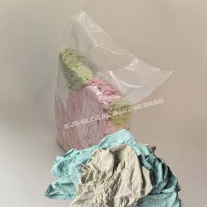 Trapos Industriales Grises 100% Algodón, Camisetas de Algodón Reciclado Estándar 100% Algodón, Trapos de Limpieza de Color Claro Mixto - Product Image 1