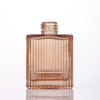 Bouteille diffuseur en verre de 200 ml en gros, diffuseur de roseaux carré de luxe, bouteille en verre ambrée, diffuseur unique, bouteille vide