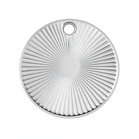 Pendentif rond personnalisé en alliage de zinc, finition argentée, motif rayons de soleil, pour collier, bracelet, bijoux DIY, cadeau, fête