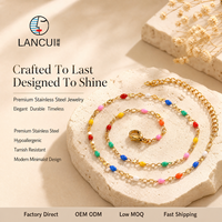 Collier en pierre naturelle, acier inoxydable doré, perles multicolores, bijoux bohèmes, collier tendance, bijoux fantaisie