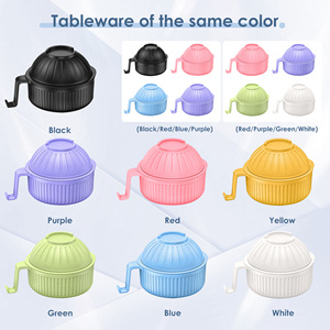 Ensemble de vaisselle personnalisé avec logo, bol à soupe, bol à céréales en plastique, bol à nouilles instantanées, bol à salade pour micro-ondes avec couvercle - Product Image 2