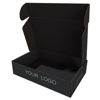 Boîte en papier noir de luxe personnalisée pour vêtements, costume, chemise, avec logo de marque imprimé pour le transport postal