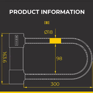 Lucchetto a U Antifurto ART3 di Alta Qualità in Acciaio Temprato con Allarme 120dB, Certificato CE, Grado di Protezione IP67 per Biciclette e Motociclette - Product Image 5
