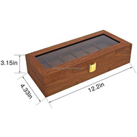 Boîte de rangement pour montres en bois massif haut de gamme personnalisée avec 6 compartiments, présentoir à bijoux, boîte à montres en bois