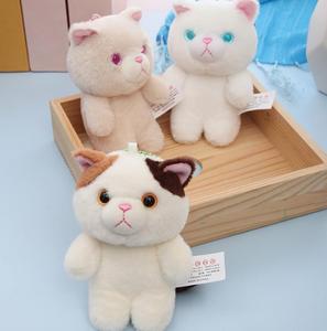 Porte-clés chat mignon de 10 cm, <span class=keywords><strong>chaton</strong></span> gris moelleux en peluche, pendentif pour sac à main, sac à dos - Product Image 3
