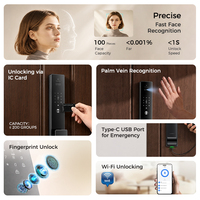 LNDU H02 NFC 3D Face Recognition Palm Vein Wifi Digital Fingerprint Biometric Electronic Double Sided Smart Security Door Lock