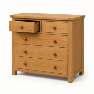 Wooden <b>Drawer</b> Cabinet for <b>Small</b> Spaces and Home Office Storage Bed Room Oak 2 Over 3 Chest - Export Wooden Furniture - Product Image 2