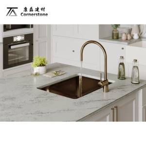 Sıcak satış olmayan gözenekli Calacatta altın kuvars levha leke ve çizilmeye dayanıklı - Product Image 3