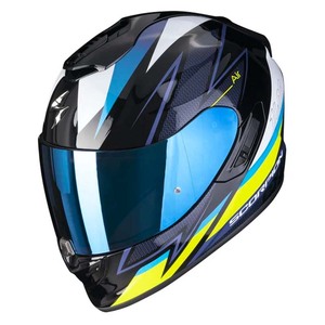 Casco Integrale Scorpion Exo-1400 Evo Air Blu Giallo Nero XL in Fibra Composita per Moto - Product Image 1