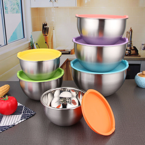 Tazón de Acero Inoxidable para Almacenamiento de Alimentos con Tapa de Goma, para Ensaladas de Frutas y Mezclas, en Oferta - Product Image 5