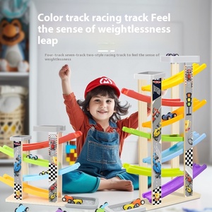 Pista de Carreras Multicapa con Coches de Inercia, Juguete de Madera para Niños, Desafío de Seguimiento Visual para Bebés, Niños y Niñas - Product Image 3