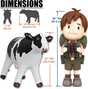 Juguete de Peluche Inflable de Vaca para Niños, Material de PVC Impermeable, Plegable y Portátil, Decoración del Hogar, Regalo Perfecto para la Familia y las Fiestas - Product Image 6