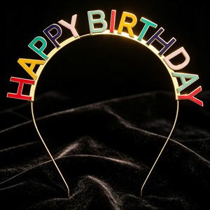 ที่คาดผมอักษรสีรุ้งทองคำอัลลอยด์สำหรับวันเกิดของฉัน สำหรับผู้หญิงและเด็กผู้หญิง อุปกรณ์เสริมสำหรับงานปาร์ตี้ - Product Image 3