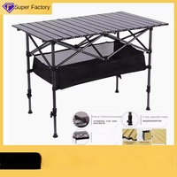 Rechteckiger Outdoor-Tisch aus Kohlenstoffstahl für Verkauf, Camping, Grillen - Höhenverstellbarer Klappbarer Eierrollentisch (Outdoor-Möbel)