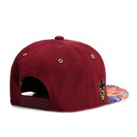 Gorra de Béisbol de PVC con Estampado Digital Personalizado de Gesto de Oración, Transpirable, de 5 Paneles, con Cierre a Presión, para Verano, Estilo Hip Hop Urbano