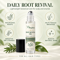 Huile Capillaire Bio Magibely Root Revival pour la Croissance des Cheveux et le Soin du Cuir Chevelu, Roll-On Naturel au Romarin et au Ricin, Marque Privée Disponible