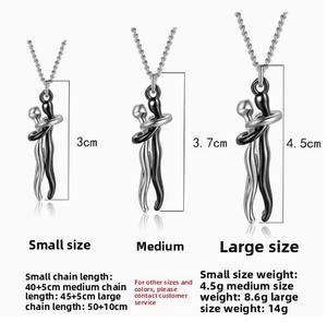 SOGRIA in acciaio inox abbraccio coppia ciondolo collana minimalista amanti abbraccio oro argento nero per le donne anniversario regalo OEM - Product Image 6
