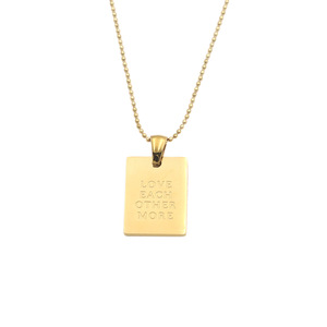 Fashion Pendant Necklace 18k Titanium Steel Square Letter Charm Women's Clavicle Chain Gift Jewelry Stainless Steel DG-XL00100 - Product Image 5