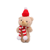 Pendentif décoratif en peluche ours rose à bord court de Noël, avec combinaison, rembourrage en coton PP, cadeau de Noël pour les 14 ans et plus, transfrontalier