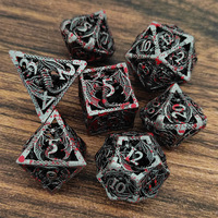 Harga pabrik 8 sisi berongga logam Set dadu untuk permainan meja Dnd kustom Logo diukir Role-Playing Set permainan