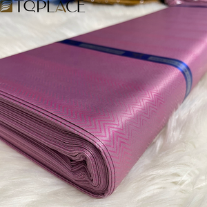 Tissu Atiku pour Hommes Nouveau Design Maille Jaune de Haute Qualité Matériaux Nigérians pour Grandes Occasions de Fête - Product Image 4