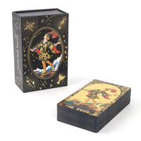 Vente en gros Cartes d'oracle de tarot holographique avec impression amusante de logo Feuille d'or personnalisée Bords dorés Papier Guide de taille personnalisé