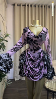 Robe plissée à manches longues pour femme, 3 couleurs, ourlet à volants, mini-robe moulante, grande taille, décontractée, du S au XXL