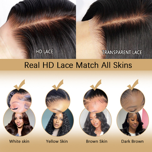 Wig Rambut Asli GL Highlight Honey Blonde Body Wave Lace Front Wig Brasil 13x4 Lace Frontal Wig Rambut Asli untuk Wanita Kulit Hitam - Product Image 5