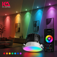 Spot encastré intelligent dimmable RGBW LED COB avec contrôle Wi-Fi via application pour plafond commercial et éclairage architectural mural