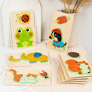 <span class=keywords><strong>Cartoon</strong></span> Dieren Verkeer Puzzel Gemengde Stijl Houten Educatieve Puzzel Voor Kinderen Onder De 50 Stuks - Product Image 4