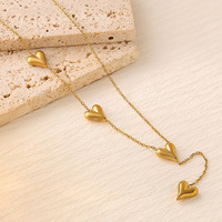 Collier pendentif en acier inoxydable plaqué or 18 carats pour femmes, chaîne à maillons en forme de cœur, résistant au ternissement, tendance, haut de gamme