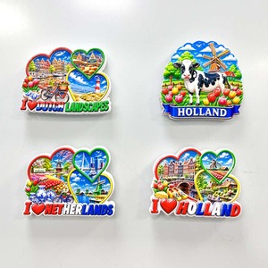 Aimants de réfrigérateur colorés Pays-Bas, souvenirs de la Hollande, moulin à vent, tulipe, <span class=keywords><strong>Amsterdam</strong></span>, cadeau en gros - Product Image 2