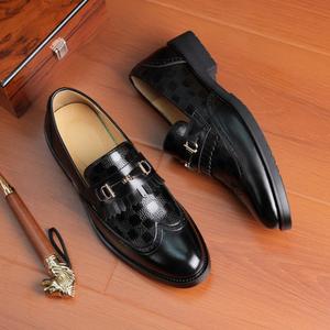 Chaussures habillées pour hommes en PU, style Oxford pointu, mocassins formels imperméables pour la marche, idéales pour l'automne, les mariages et les soirées - Product Image 1